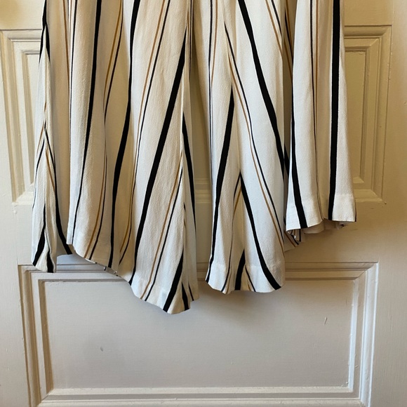 🌻Anthropologie White Striped Whited Wide Leg Pants - Picture 9 of 12